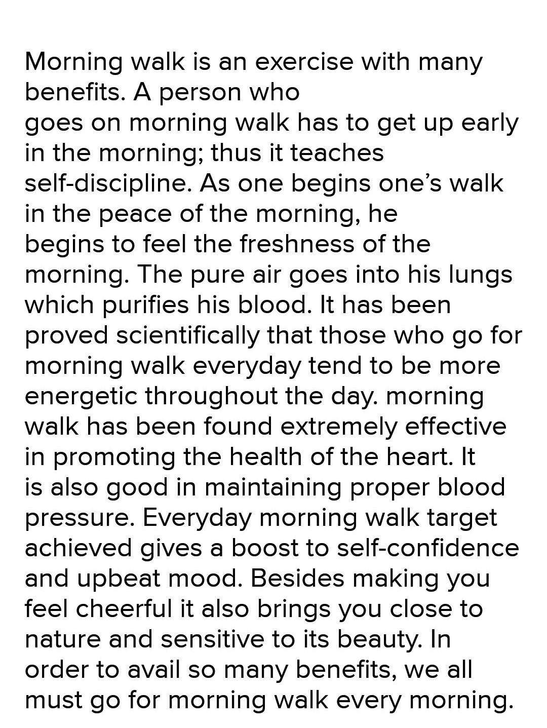 importance of morning walk essay
