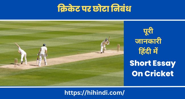 क्रिकेट पर छोटा निबंध - Short Essay On Cricket In Hindi